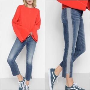 7 For All Mankind Edie High Rise Crop Reverse Step Side Panel Jean - Size 29